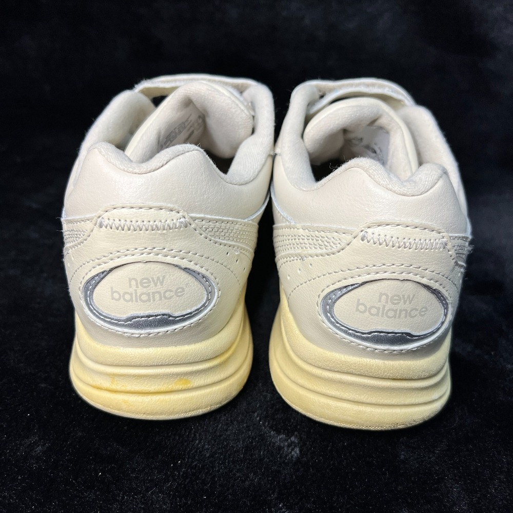 New Balance 577 WW57VB Womens 8 Wide Walking Shoes White Leather Comfort Sneaker - Picture 4 of 7